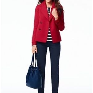 Talbots red double breasted jacket